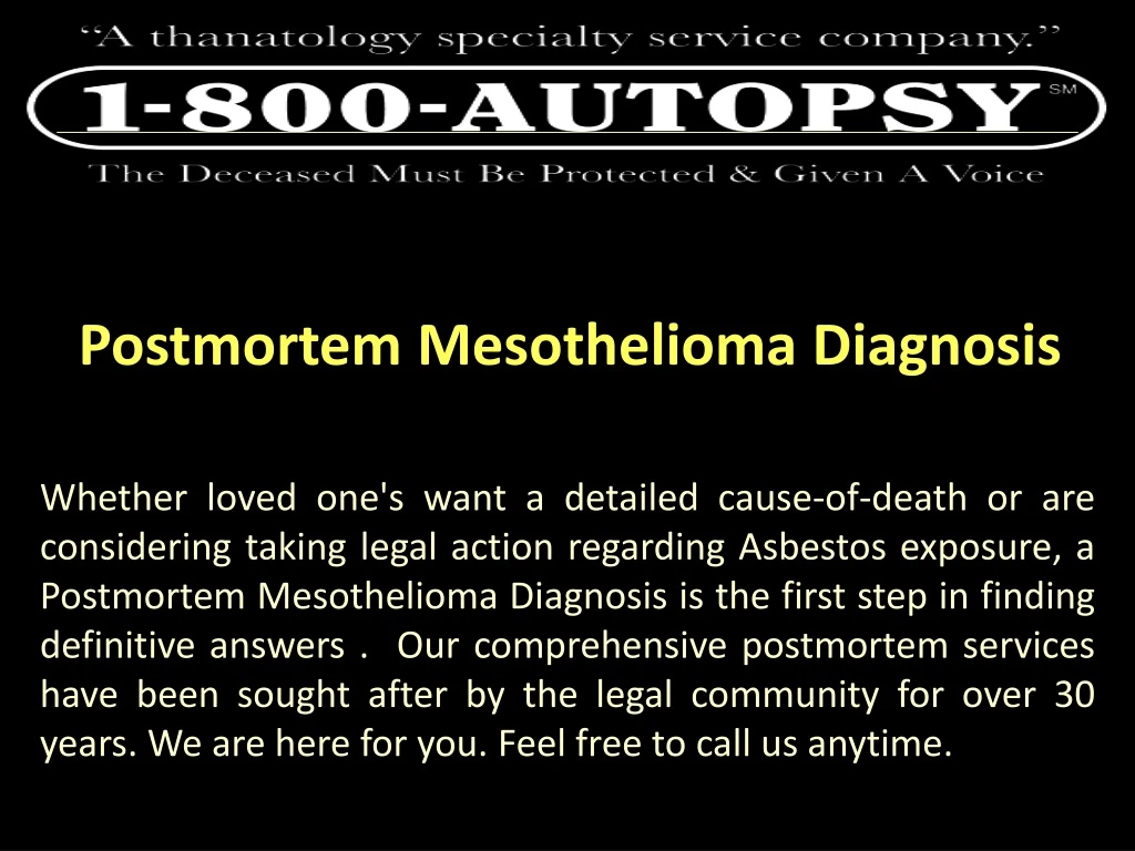 postmortem mesothelioma diagnosis