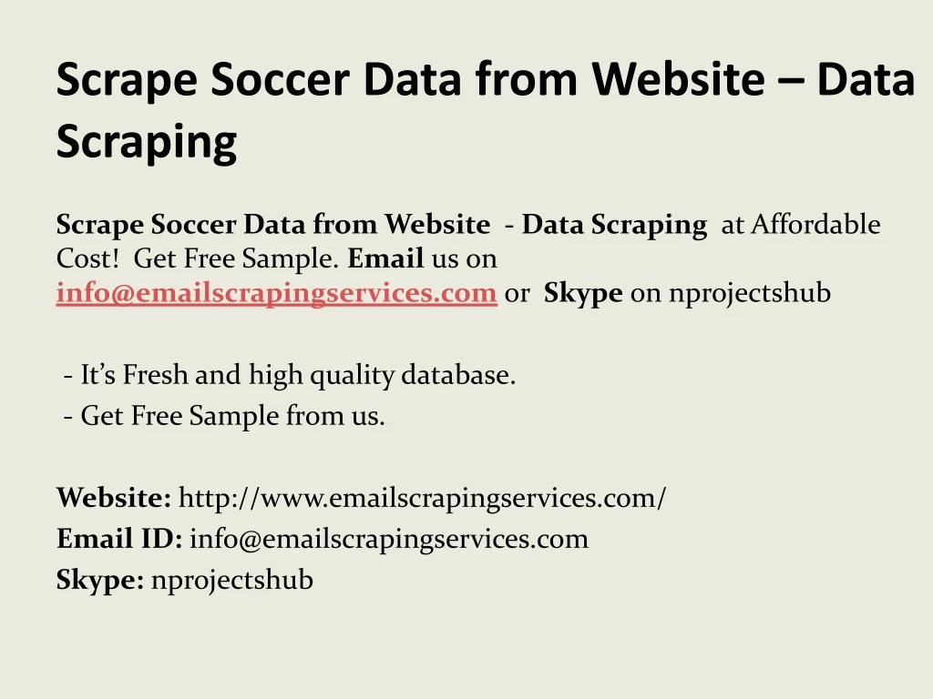 scrape soccer data from website data scraping