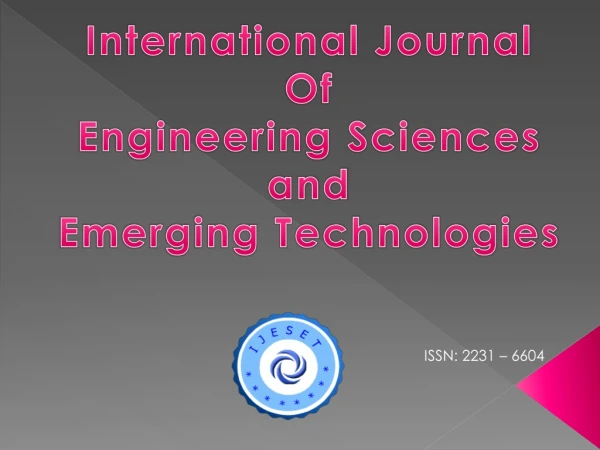 Call for Paper:International Journal:IJESET