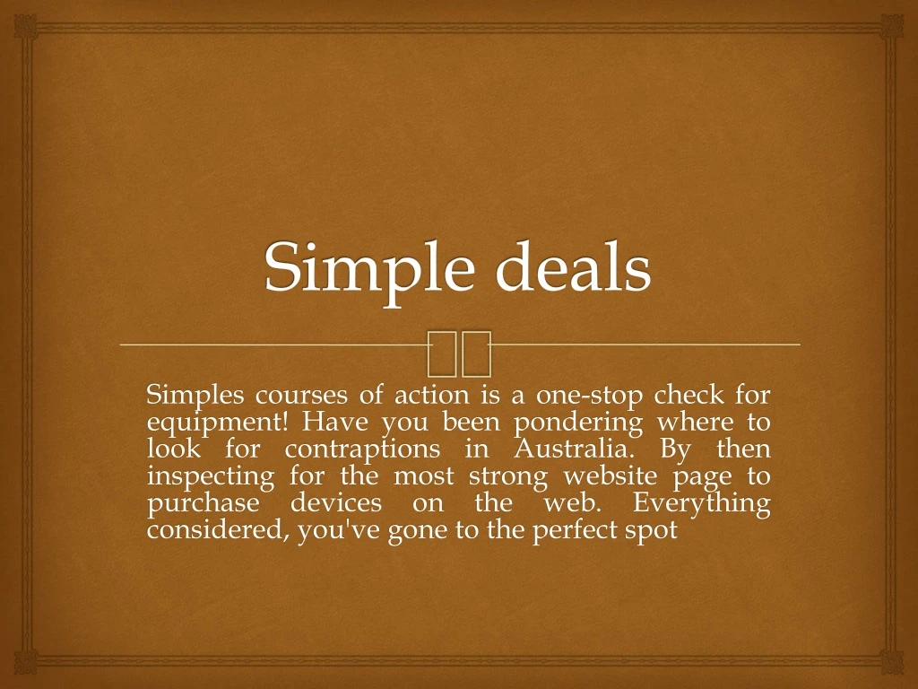 simple deals
