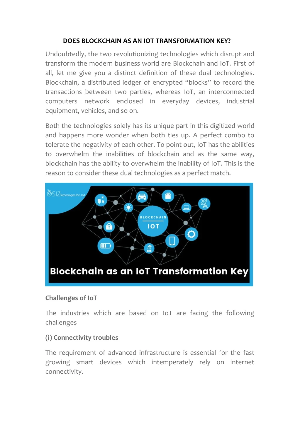 does blockchain as an iot transformation key