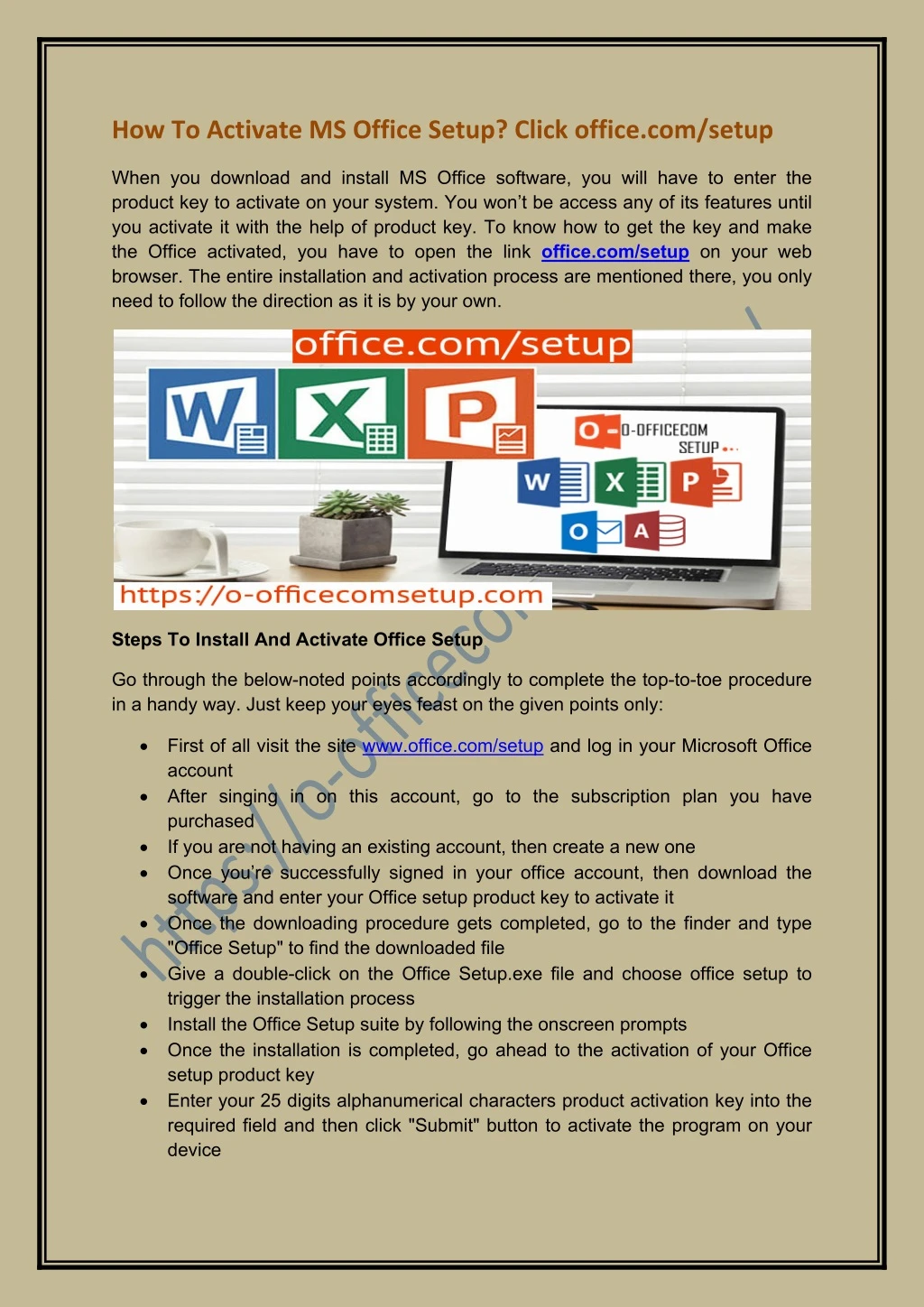 how to activate ms office setup click office