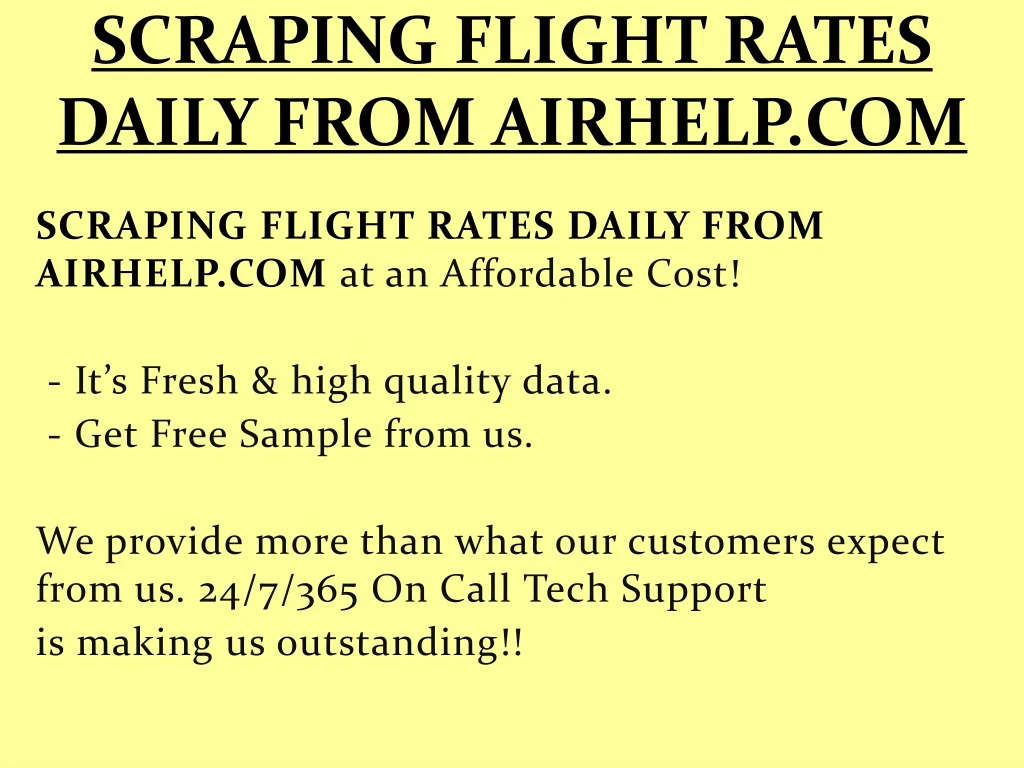 scraping flight rates daily from airhelp com