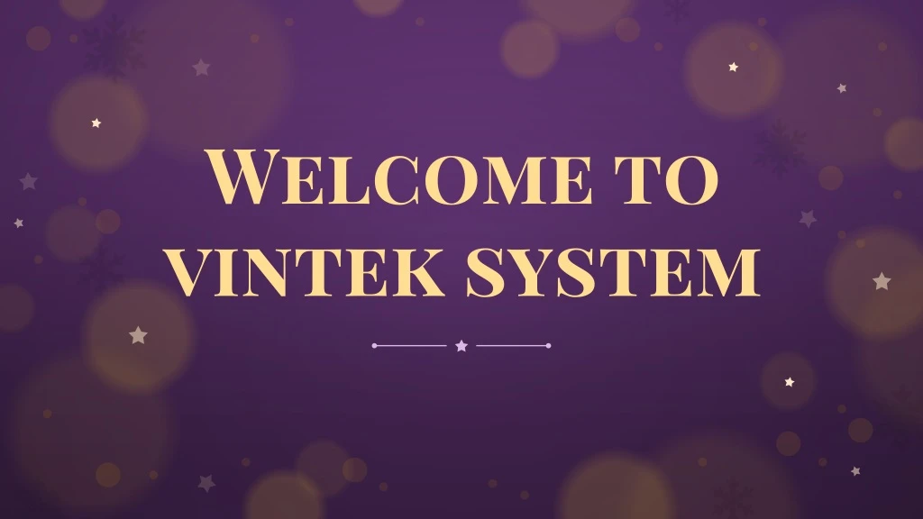 welcome to vintek system