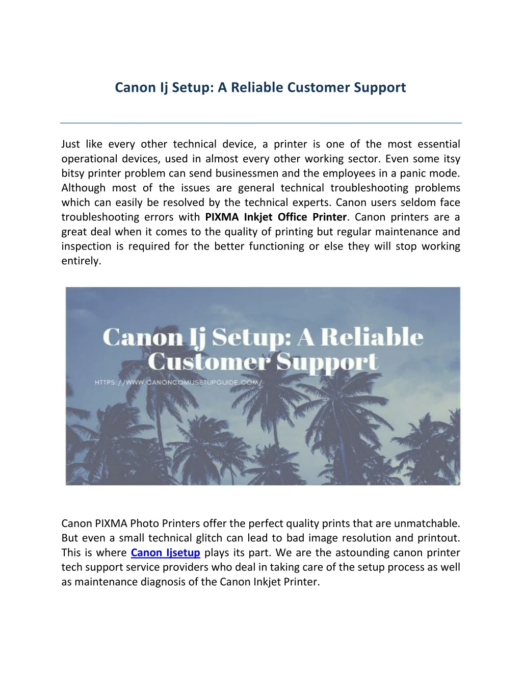 canon ij setup a reliable customer support