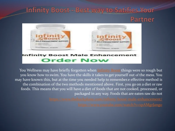 Infinity Boost - Best way to Satifies Your Partner