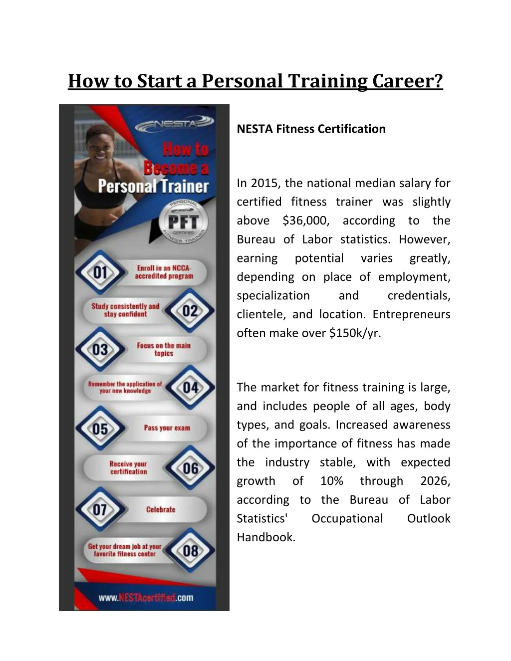 how to start a personal training career