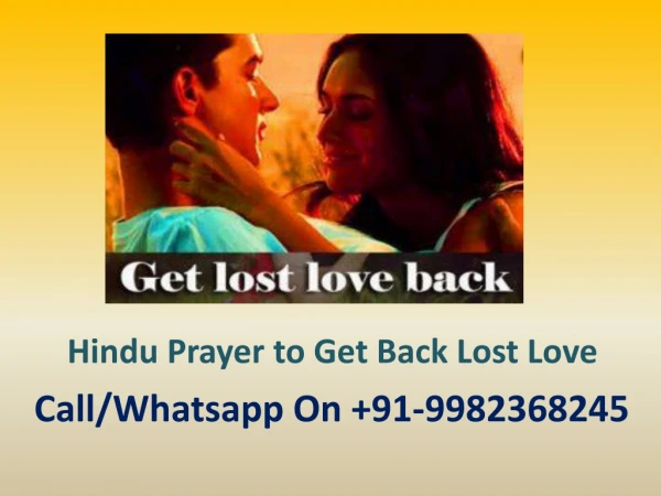 Hindu Prayer to Get Back Lost Love