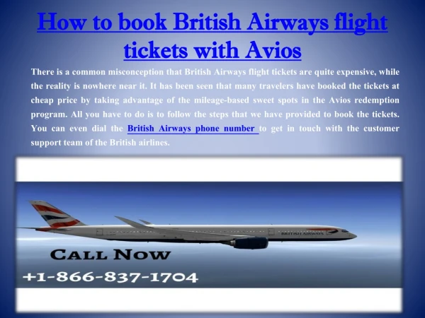 How to book British Airways flight tickets with Avios