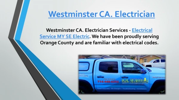 Westminster CA. Electrician