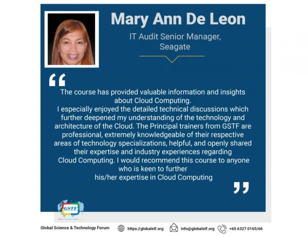 Mary Ann De Leon - IT Audit Senior Manager, Seagate