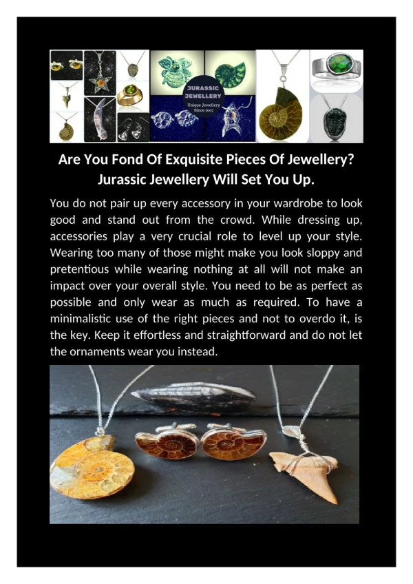 Are You Found Of Exquisite Pieces Of Jewellery