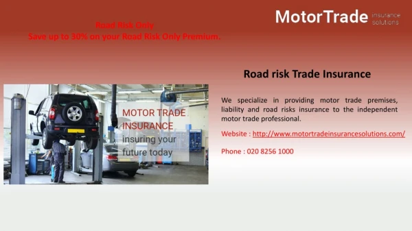 Road risk Trade Insurance