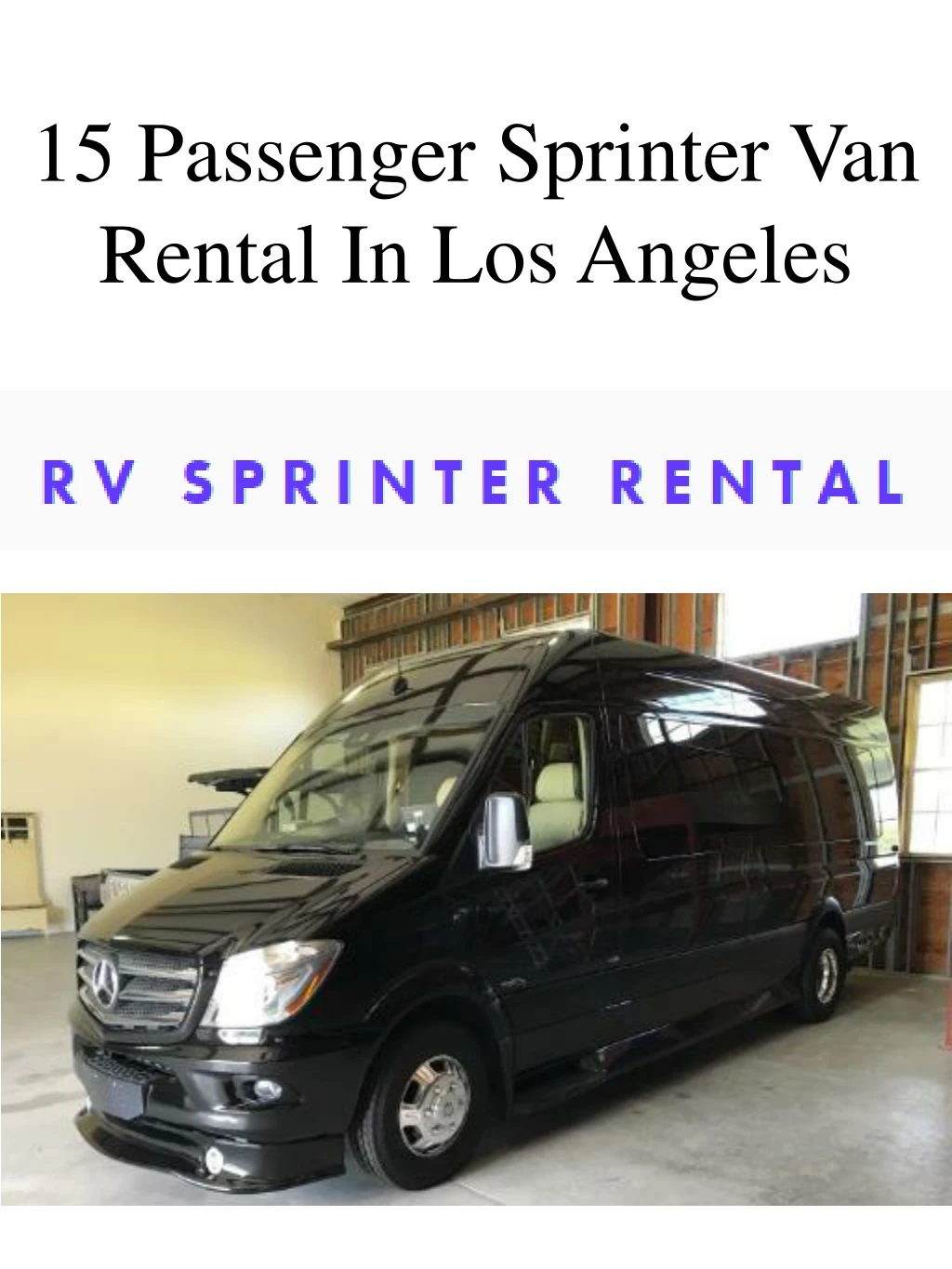 15 passenger sprinter van rental in los angeles