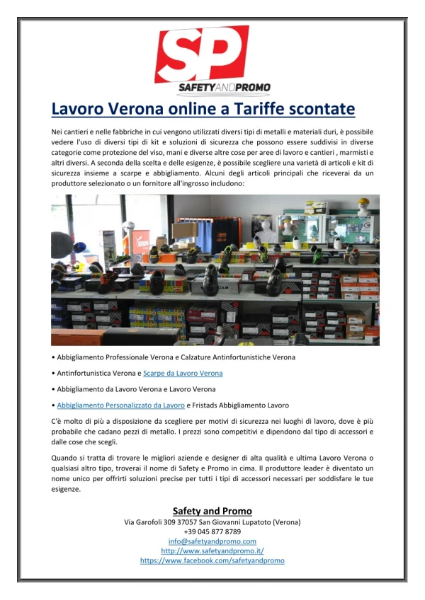 Lavoro Verona online a Tariffe scontate