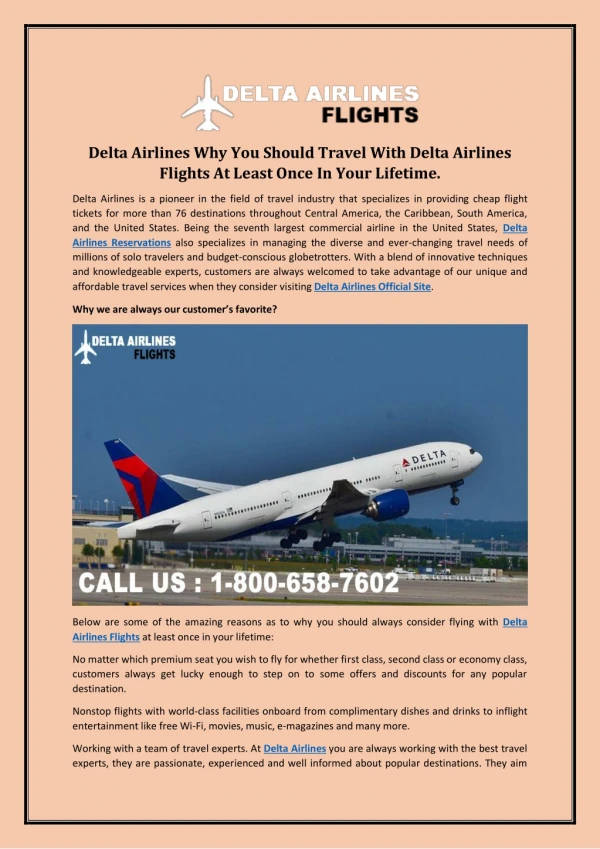 Delta Airlines Why You Should Travel With Delta Airlines Flights