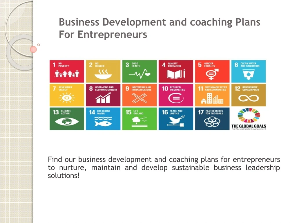 business development and coaching plans for entrepreneurs