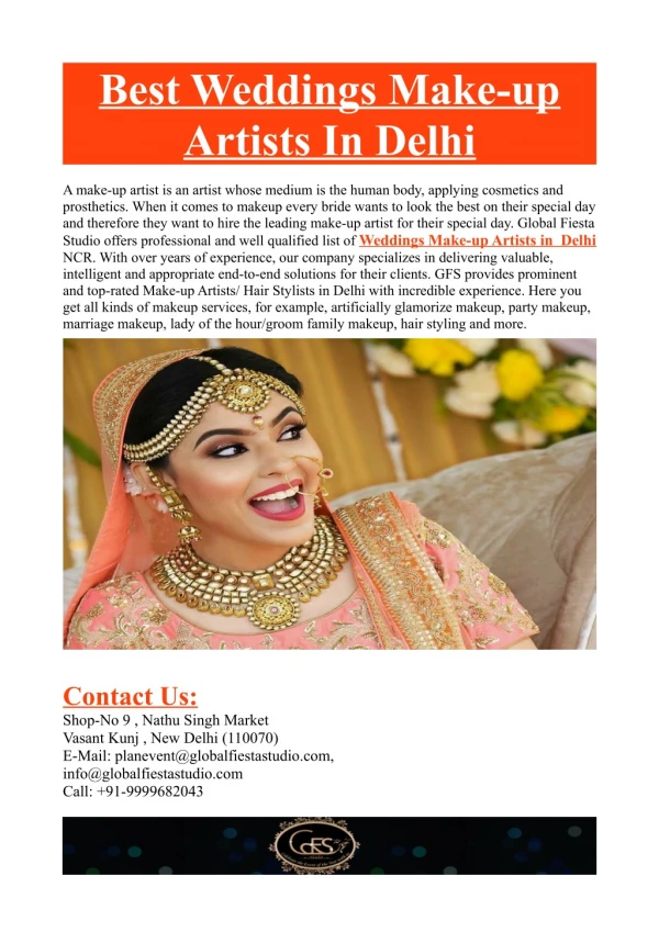 Best Weddings Make-up Artists In Delhi