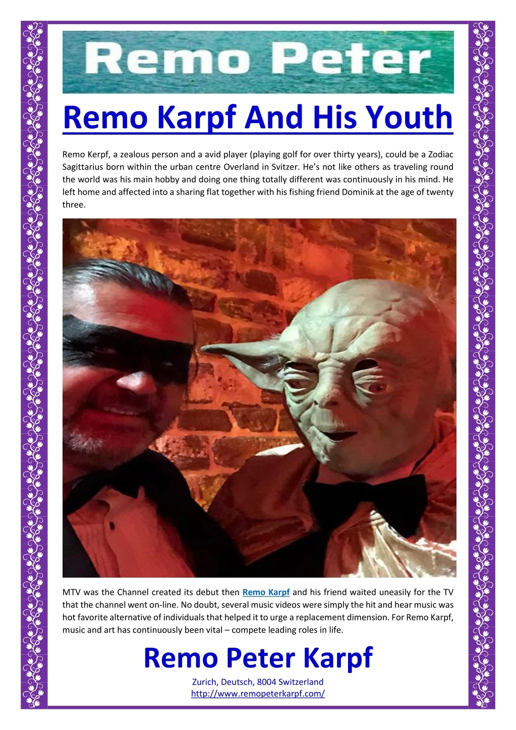 remo karpf and his youth