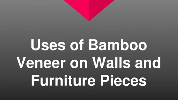 Uses of Bamboo Veneer on Walls and Furniture Pieces