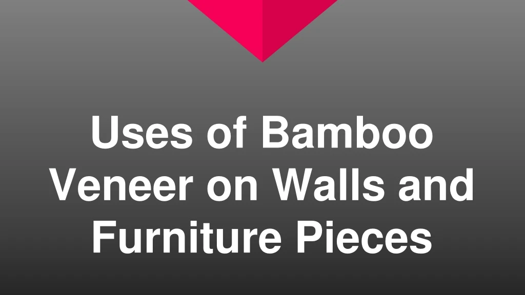 uses of bamboo veneer on walls and furniture pieces