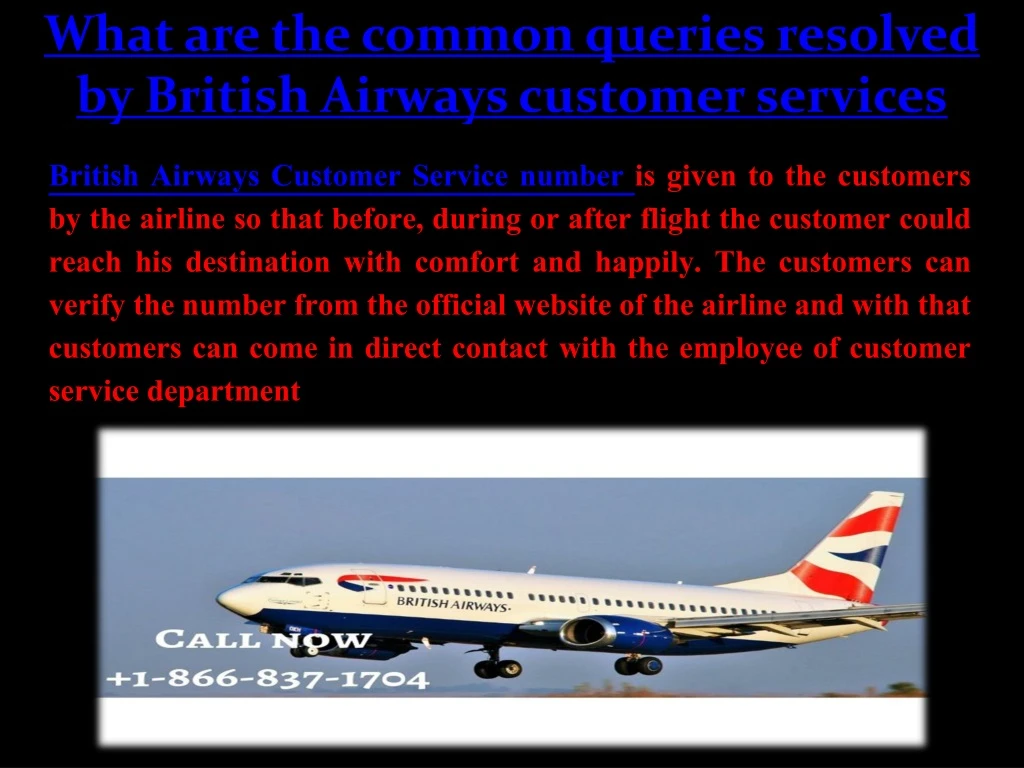 what are the common queries resolved by british airways customer services