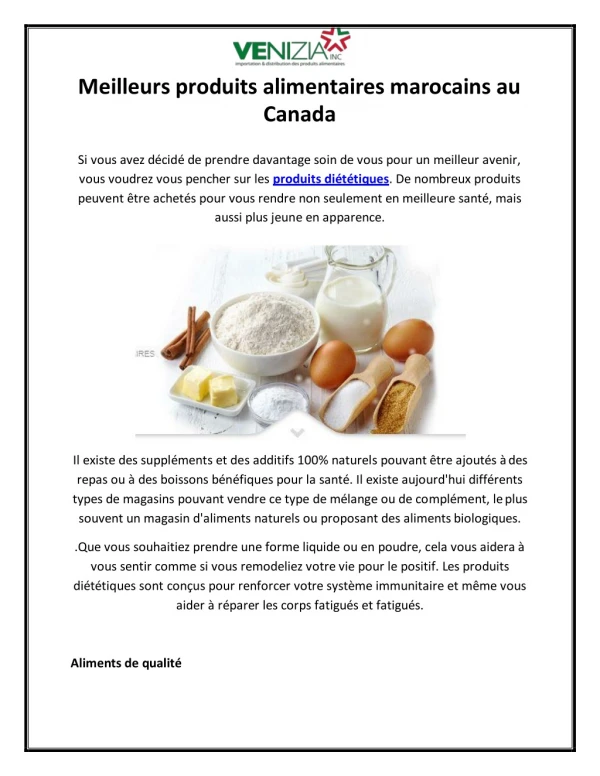 Meilleurs Produits Alimentaires Marocains Au Canada