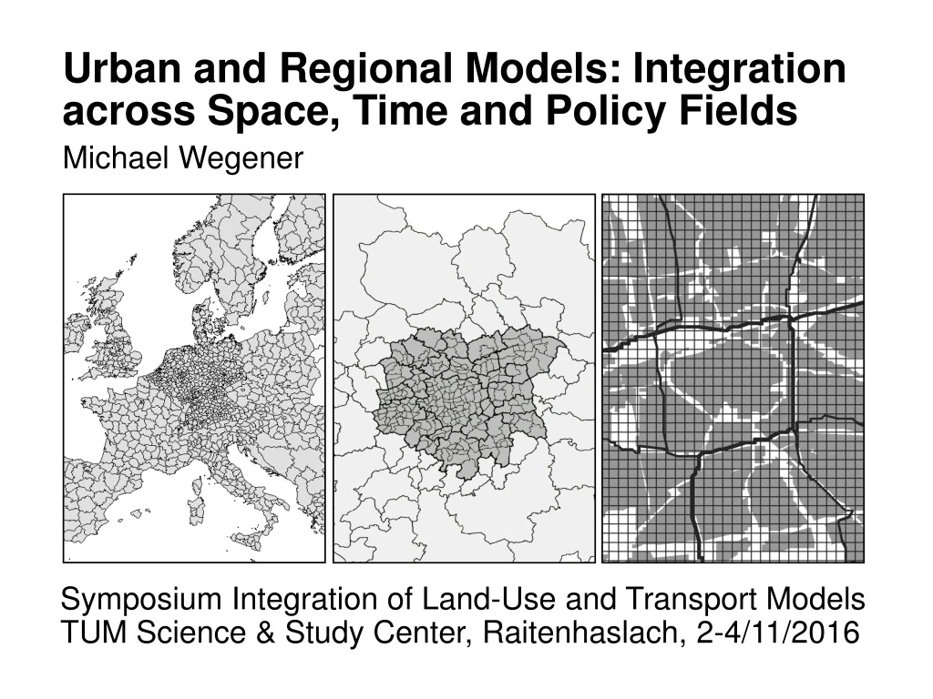 urban and regional models integration across