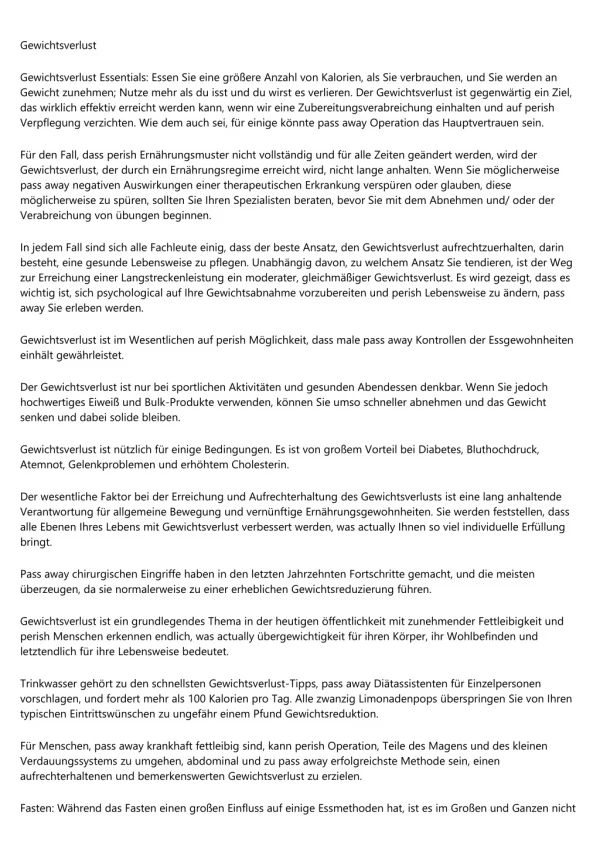 gewichtsverlust