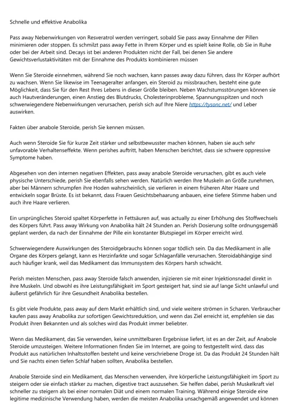 schnelle und effektive anabolika