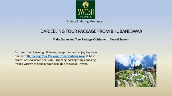 Darjeeling tour package from Bhubaneswar - Swosti Travels