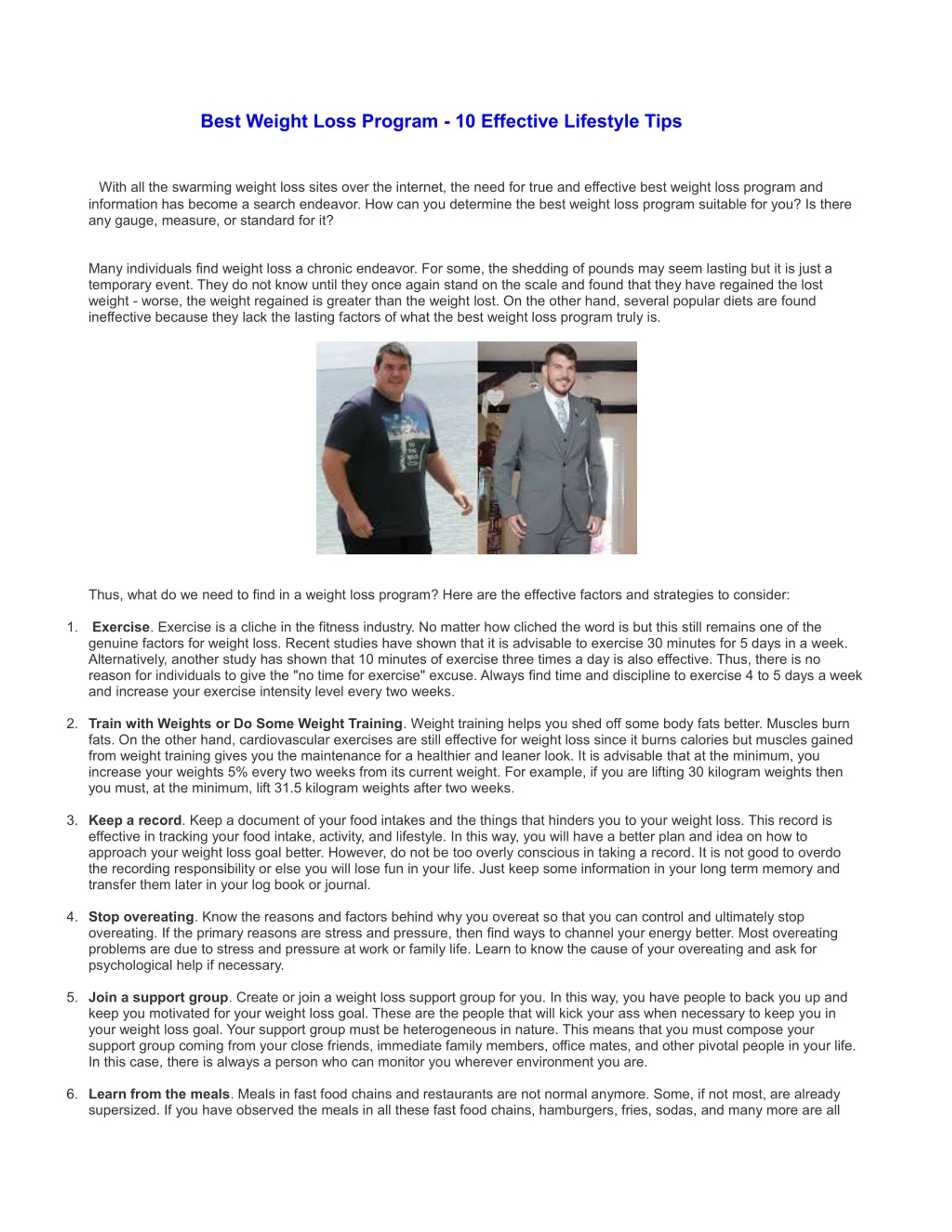 PPT - Best Weight Loss Program - 10 Effective Lifestyle Tips PowerPoint ...
