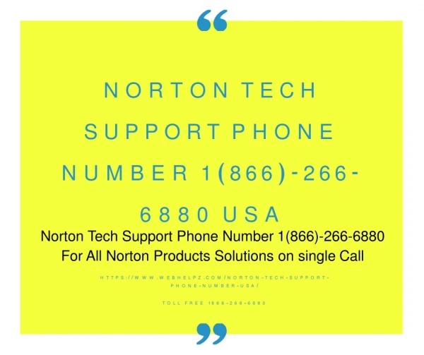 Norton Tech Support Phone Number USA