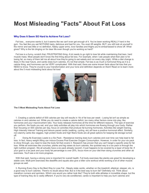 Most Misleading "Facts" About Fat Loss