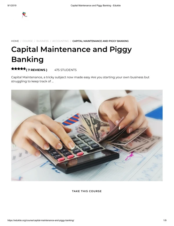 Capital Maintenance and Piggy Banking - Edukite