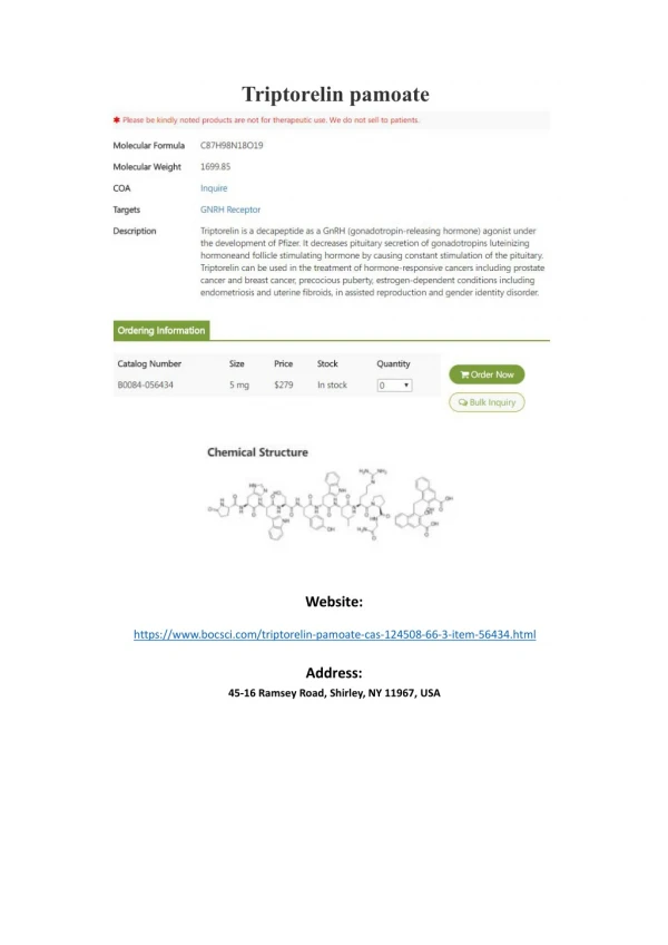 Triptorelin pamoate