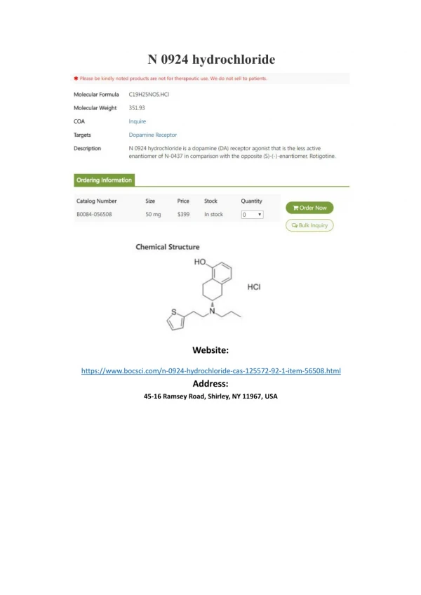 N 0924 hydrochloride