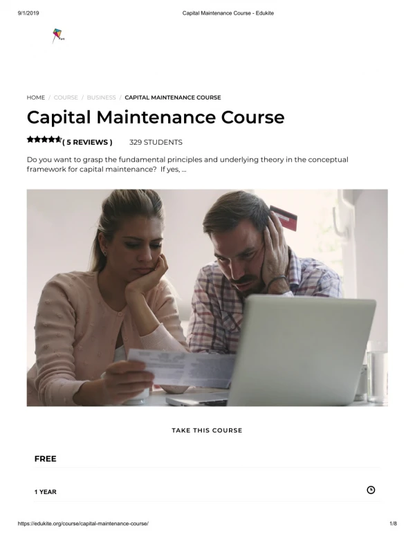 Capital Maintenance Course - Edukite