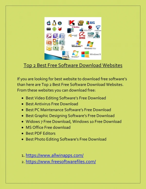 Top 2 Best Free Software Download Websites