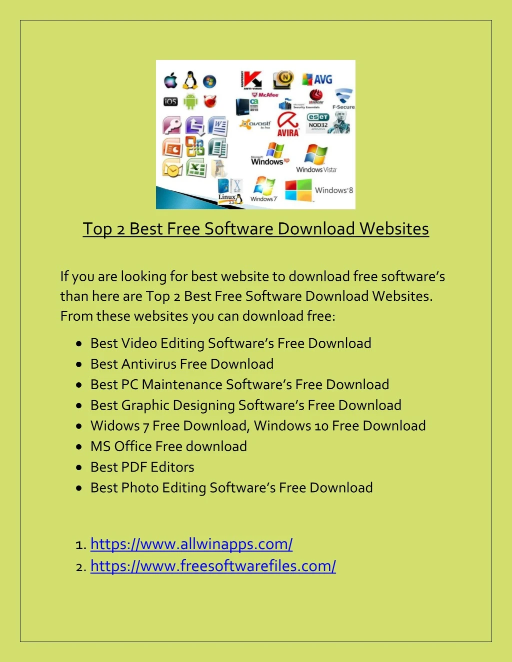 top 2 best free software download websites