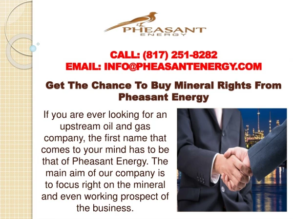 Get The Chance To Buy Mineral Rights From Pheasant Energy