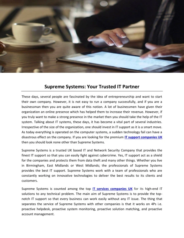 Supreme Systems: Your Trusted IT Partner