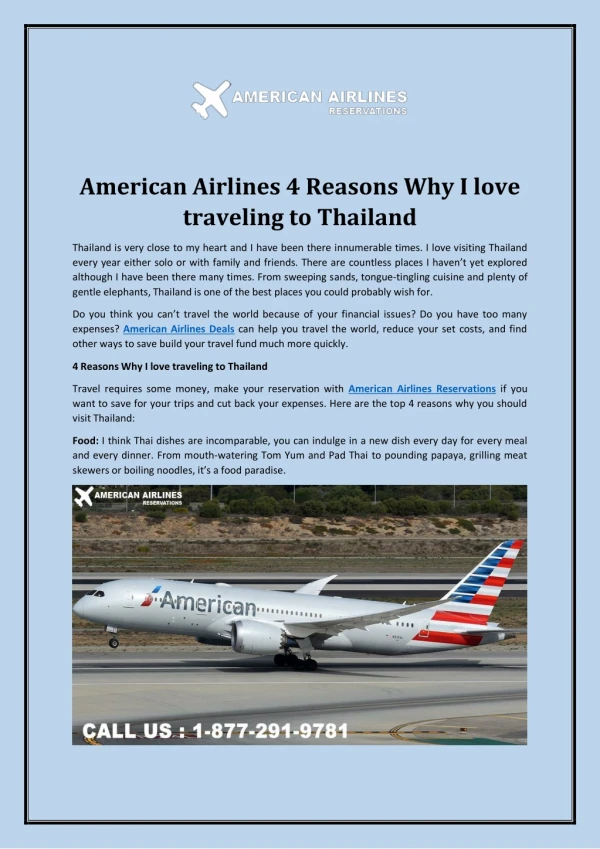 American Airlines 4 Reasons Why I love traveling to Thailand