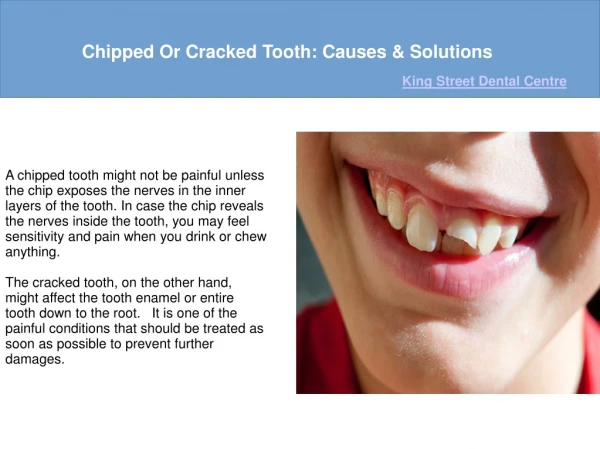 Chipped Or Cracked Tooth: Causes & Solutions