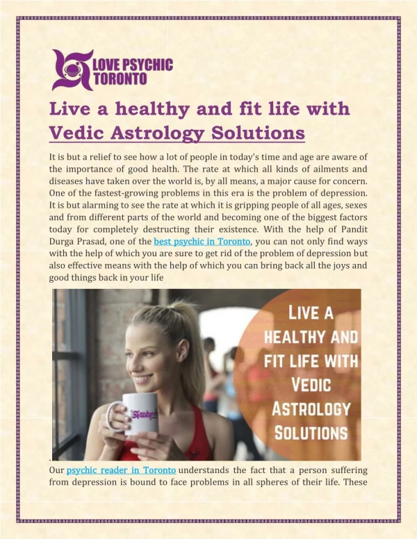 Live a healthy and fit life with Vedic Astrology Solutions