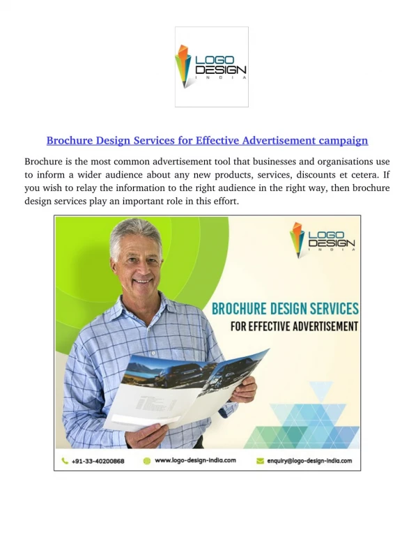 Brochure Design Services for Effective Advertisement campaign