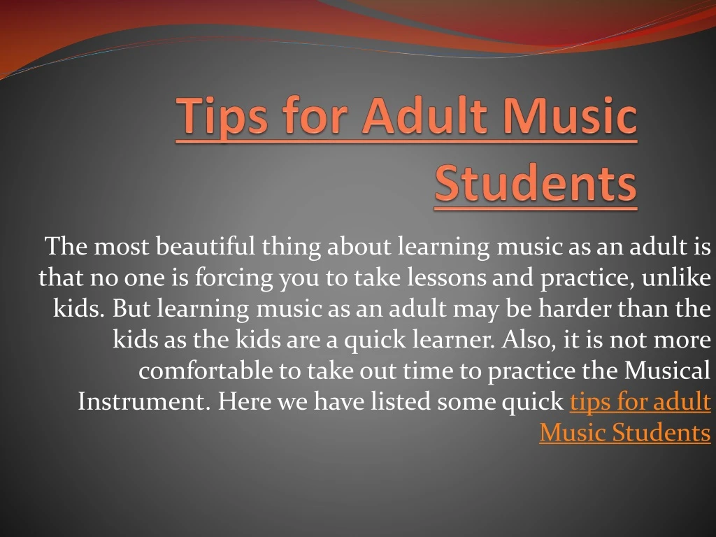 tips for adult music students