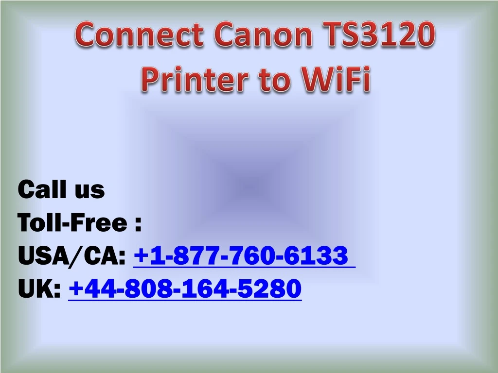 connect canon ts3120 printer to wifi