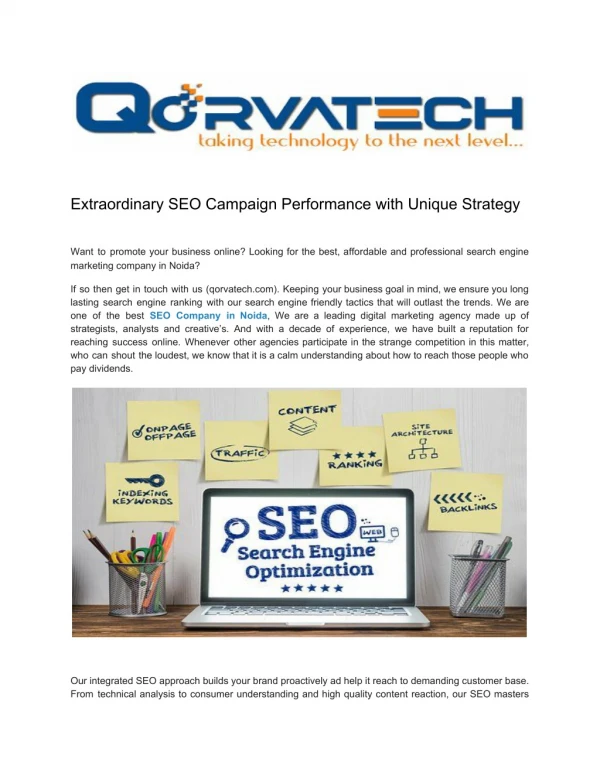Extraordinary SEO Campaign Performance with Unique Strategy