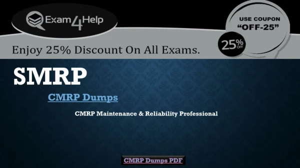 2019 Latest CMRP Dumps with PDF and CMRP Dumps Questions